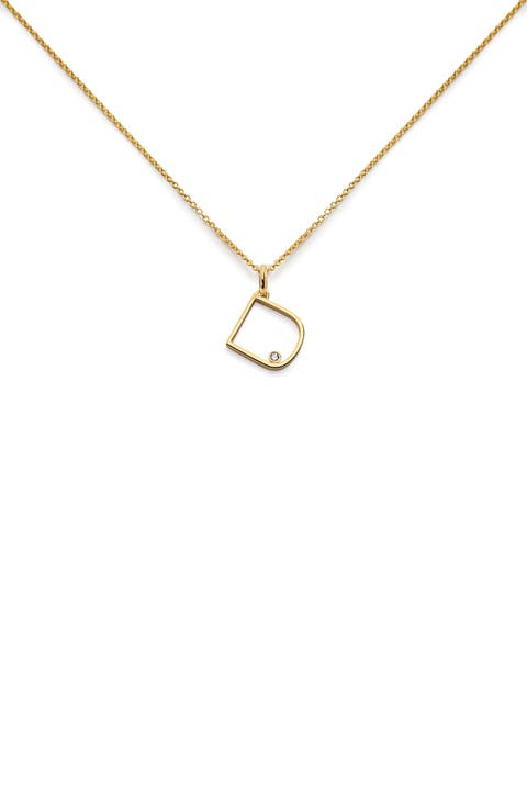 Alphabet Lab Grown Diamond Solitaire Initial Pendant Necklace (Online Trunk Show)
