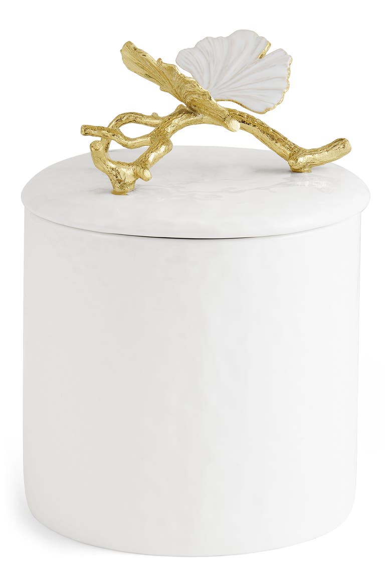 Butterfly Ginkgo Extra Small Canister, Main, color, WHITE/ GOLD