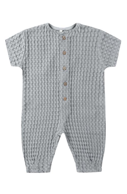 Quincy Mae Hayes Waffle Knit Romper In Gray