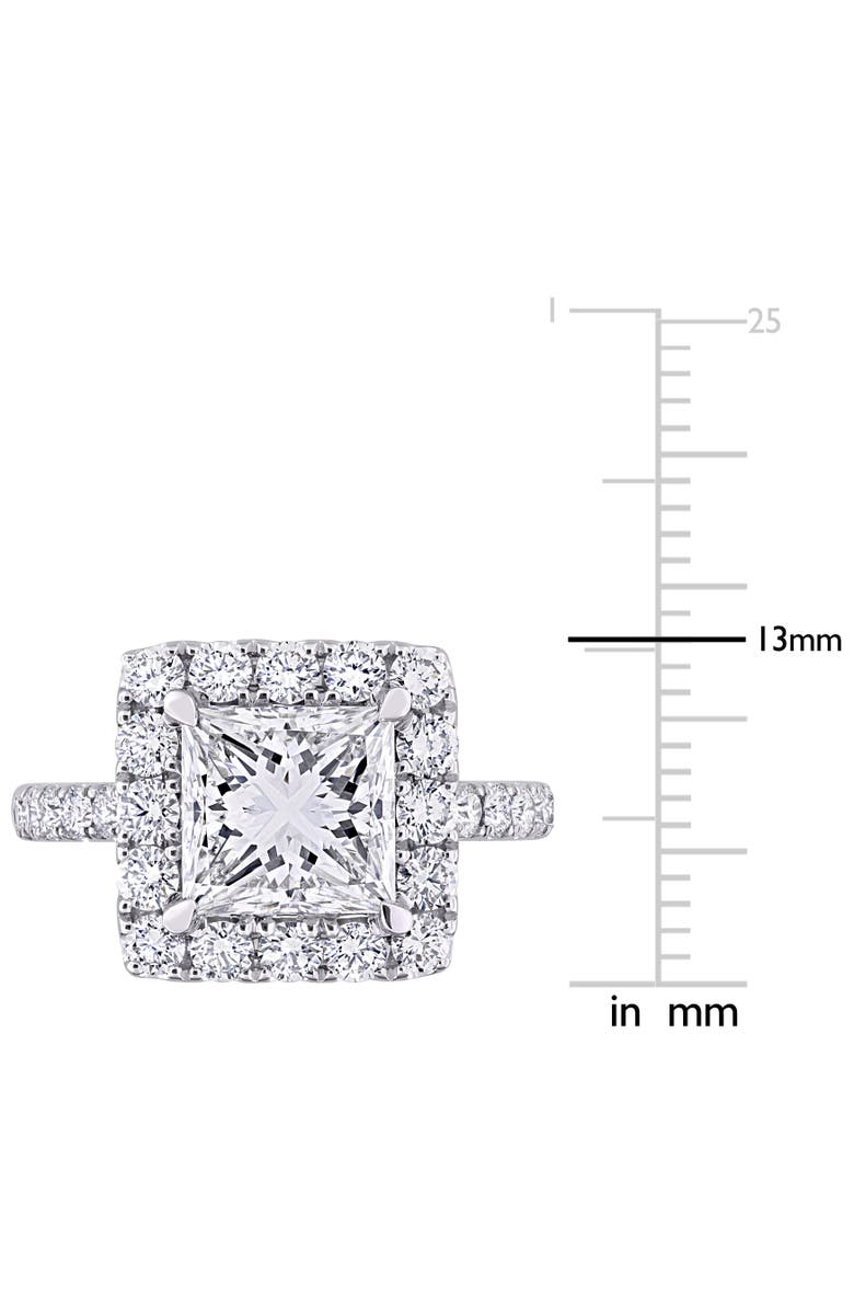Julianna B. 4-1/3 CTW Lab-Grown Diamond Princess Halo Ring 14k, Alternate, color, White Gold