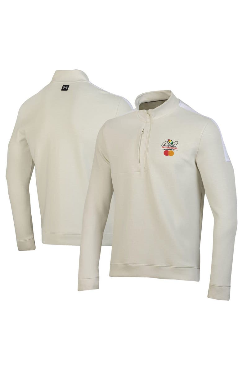 Under Armour Men's Under Armour  Cream Arnold Palmer Invitational Tour Tips Quarter-Zip Pullover Top, Main, color, 