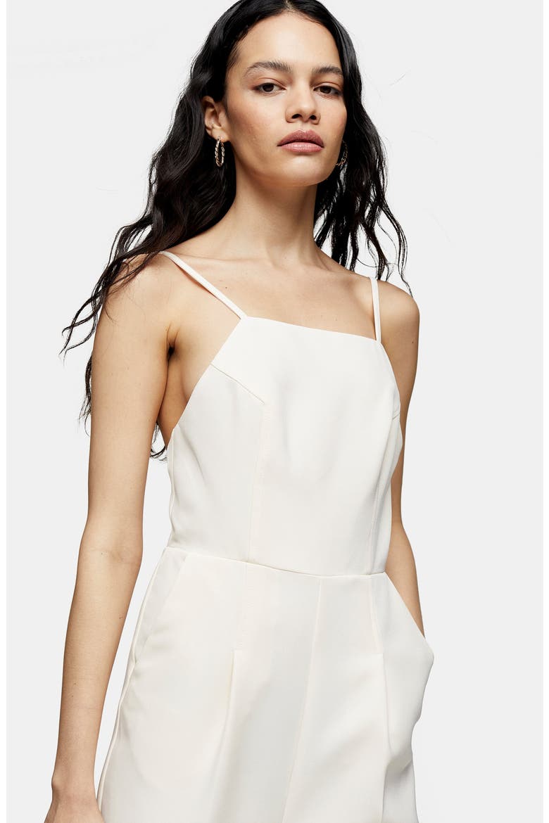 Strappy Back Wide Leg Jumpsuit, Alternate, color, IVORY