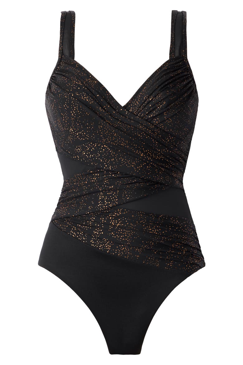 Brillante Madero One-Piece Swimsuit, Alternate, color, BLACK