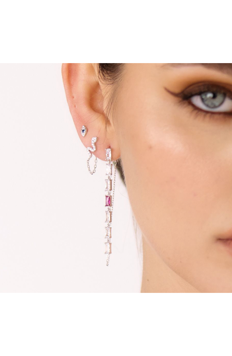 Mazin Jewels Snake Chain Earrings, Alternate, color, Silver