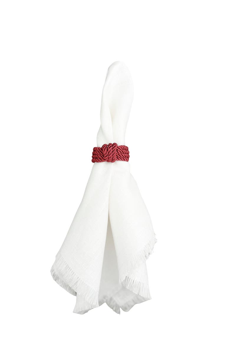 Anaya Nautical Rope Napkin Rings- Set of 4, Alternate, color, Champagne Beige