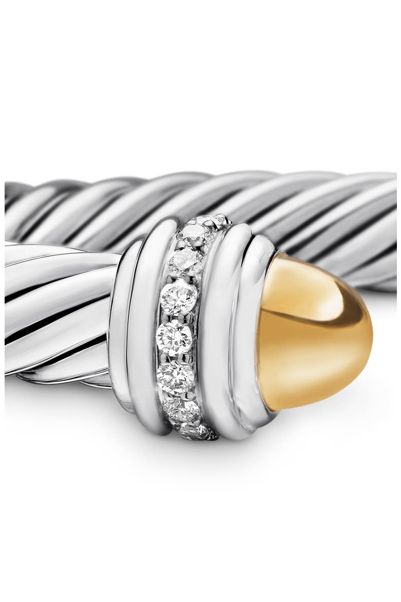 Cable Classics Bracelet with Semiprecious Stones & Diamonds, 7mm, Alternate, color, SILVER/ DIAMOND/ GOLD