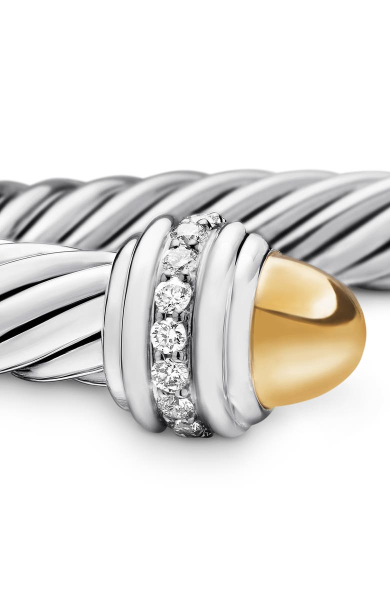 David Yurman Cable Classics Bracelet with Semiprecious Stones & Diamonds, 7mm, Alternate, color, Silver/ Diamond/ Gold