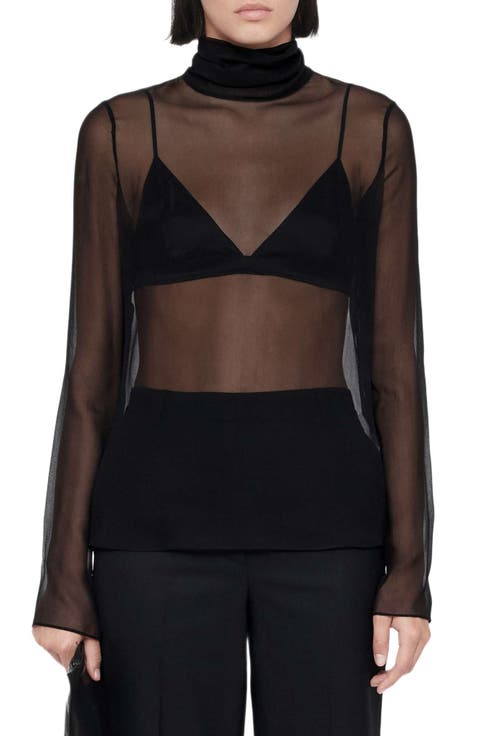 Kumi Silk Mock Neck Top