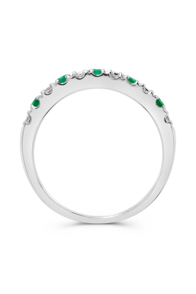 Diamond & Stone Stackable Ring - 0.38ct., Alternate, color, WHITE GOLD/ EMERALD/ DIAMOND