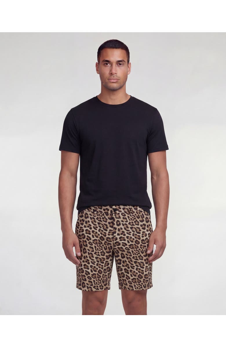 Lords of Harlech Leopard Mens Flat Front Short, Main, color, Leopard Brown