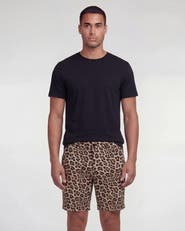 Lords of Harlech Leopard Mens Flat Front Short