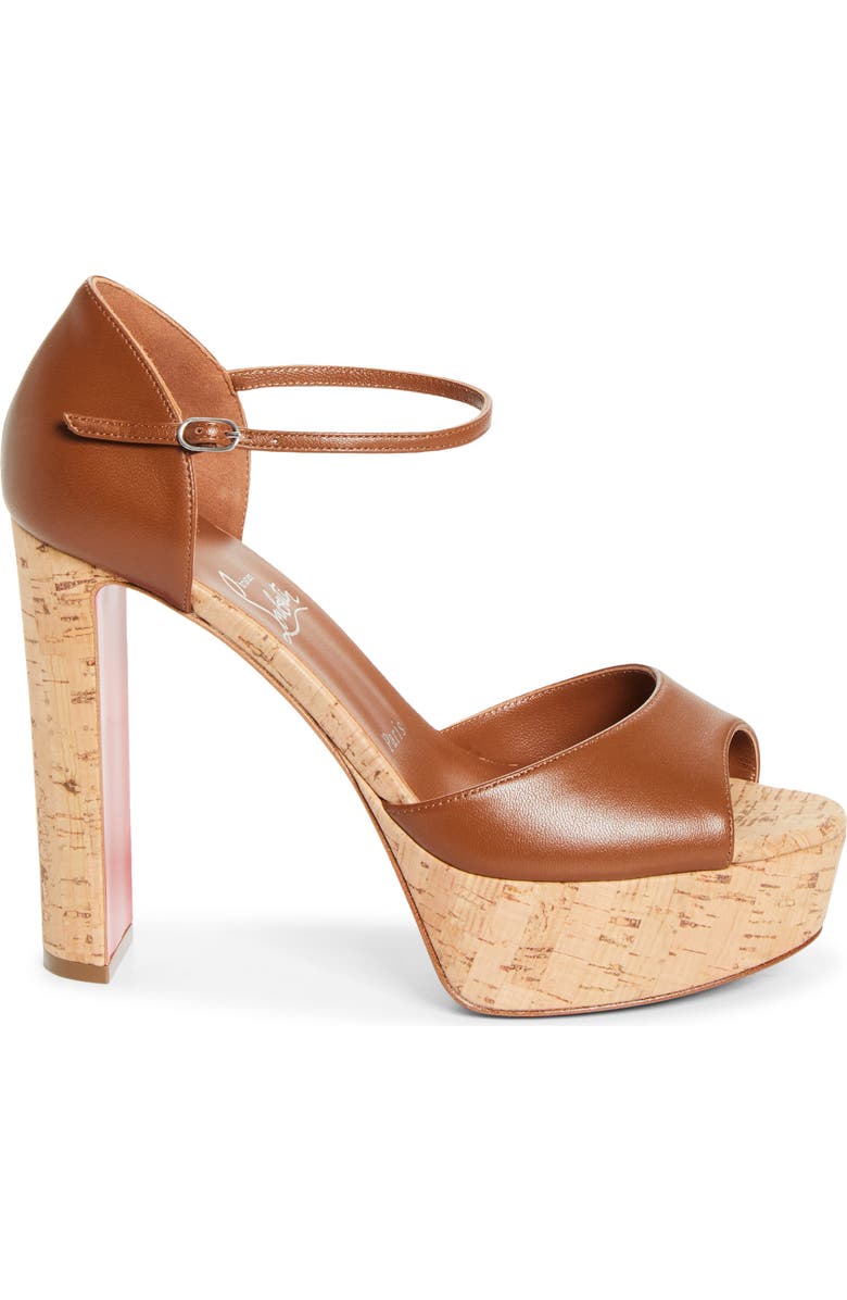 Christian Louboutin Sandaloo Cork Platform Sandal, Alternate, color, Cuoio/ Cuoio