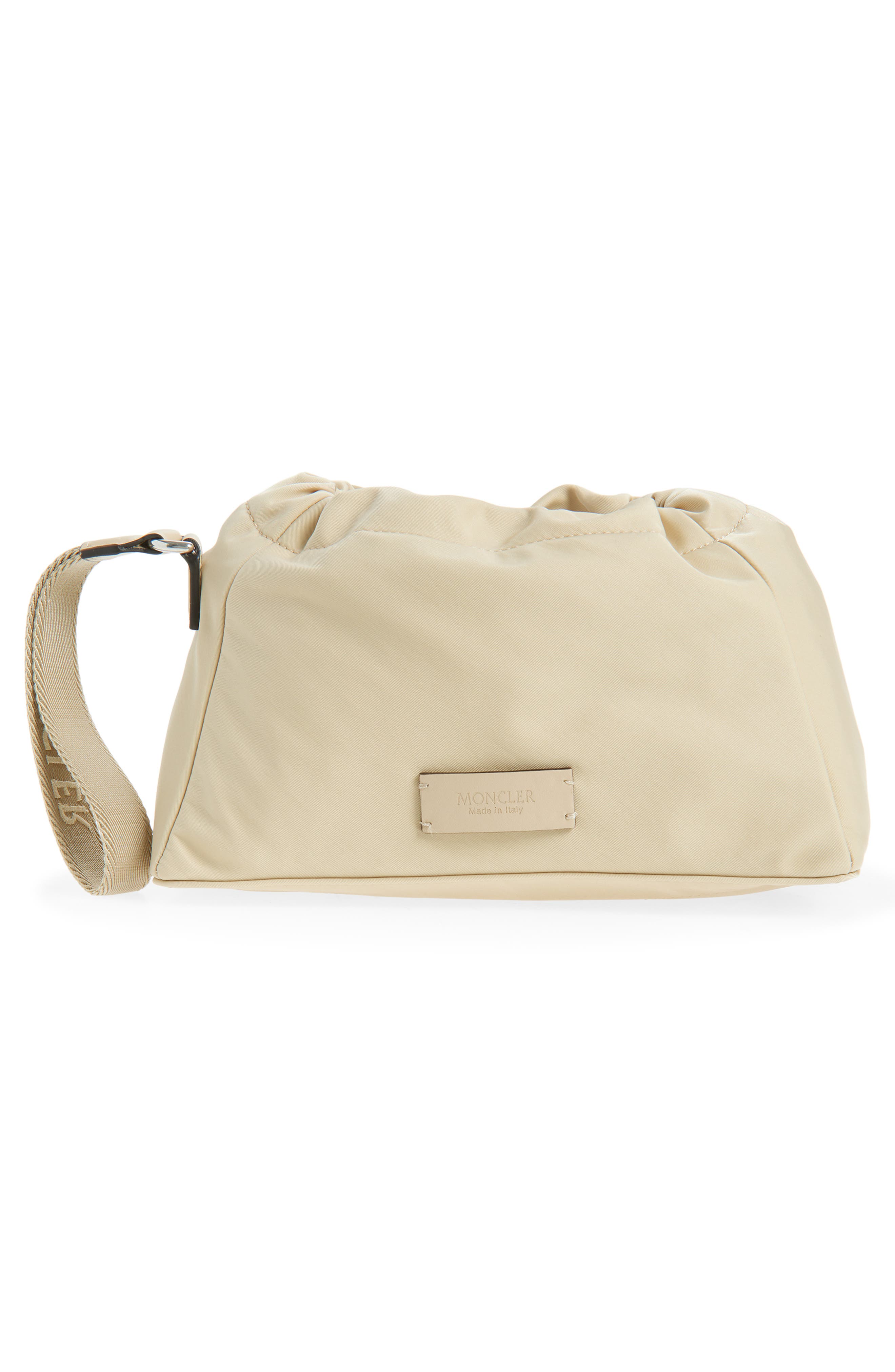 Moncler Trick Twill Pouch, Alternate, color, Golden Sand