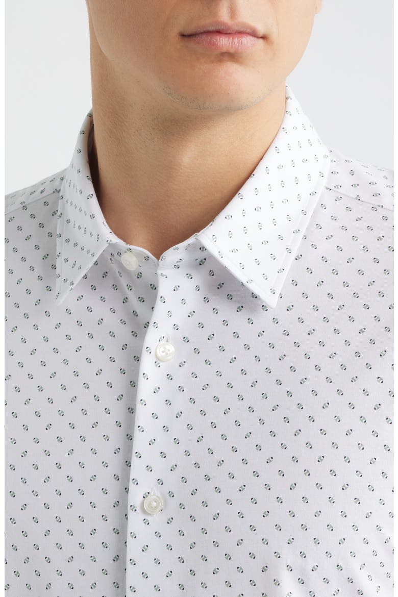 Roan Slim Fit Short Sleeve Button-Up Shirt, Alternate, color, WHITE/ GREEN