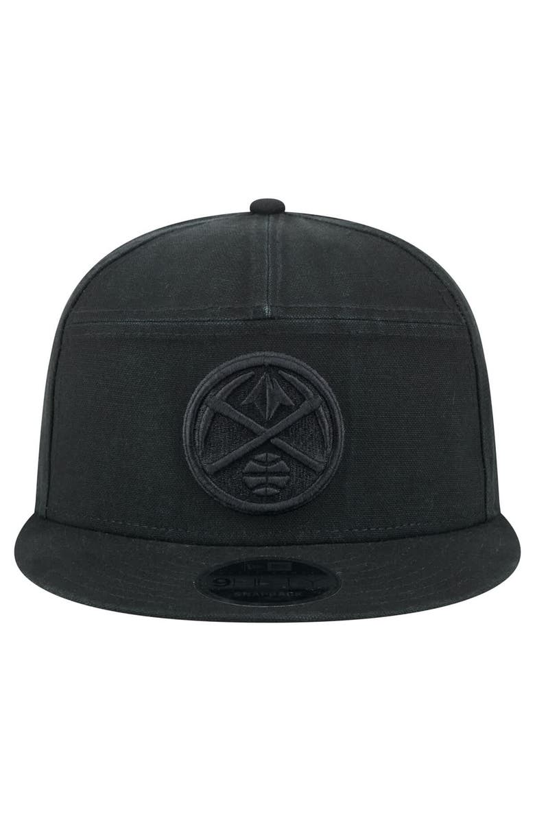 New Era Men's New Era Black Denver Nuggets Adventure Canvas Split Panel 9FIFTY Snapback Hat, Alternate, color, Black