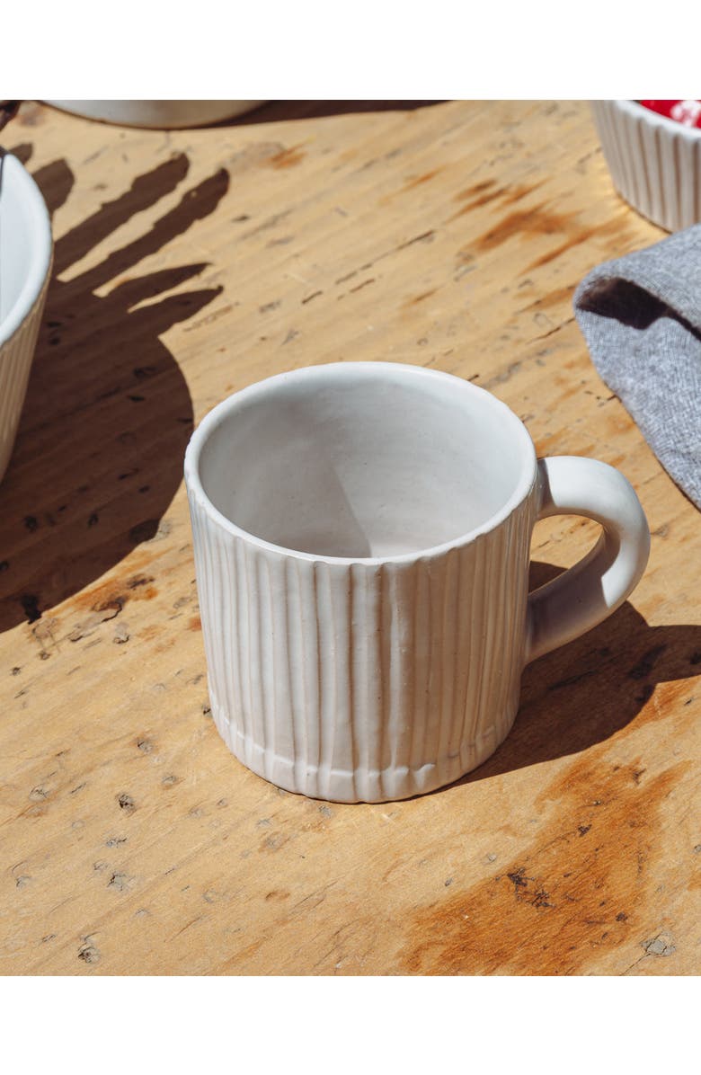 Une Vie Nomade Cloud Lines Mug, Alternate, color, White