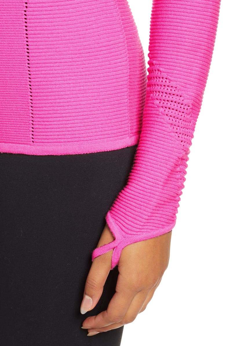 Adam Selman Sport Rib Mock Neck Top, Alternate, color, 