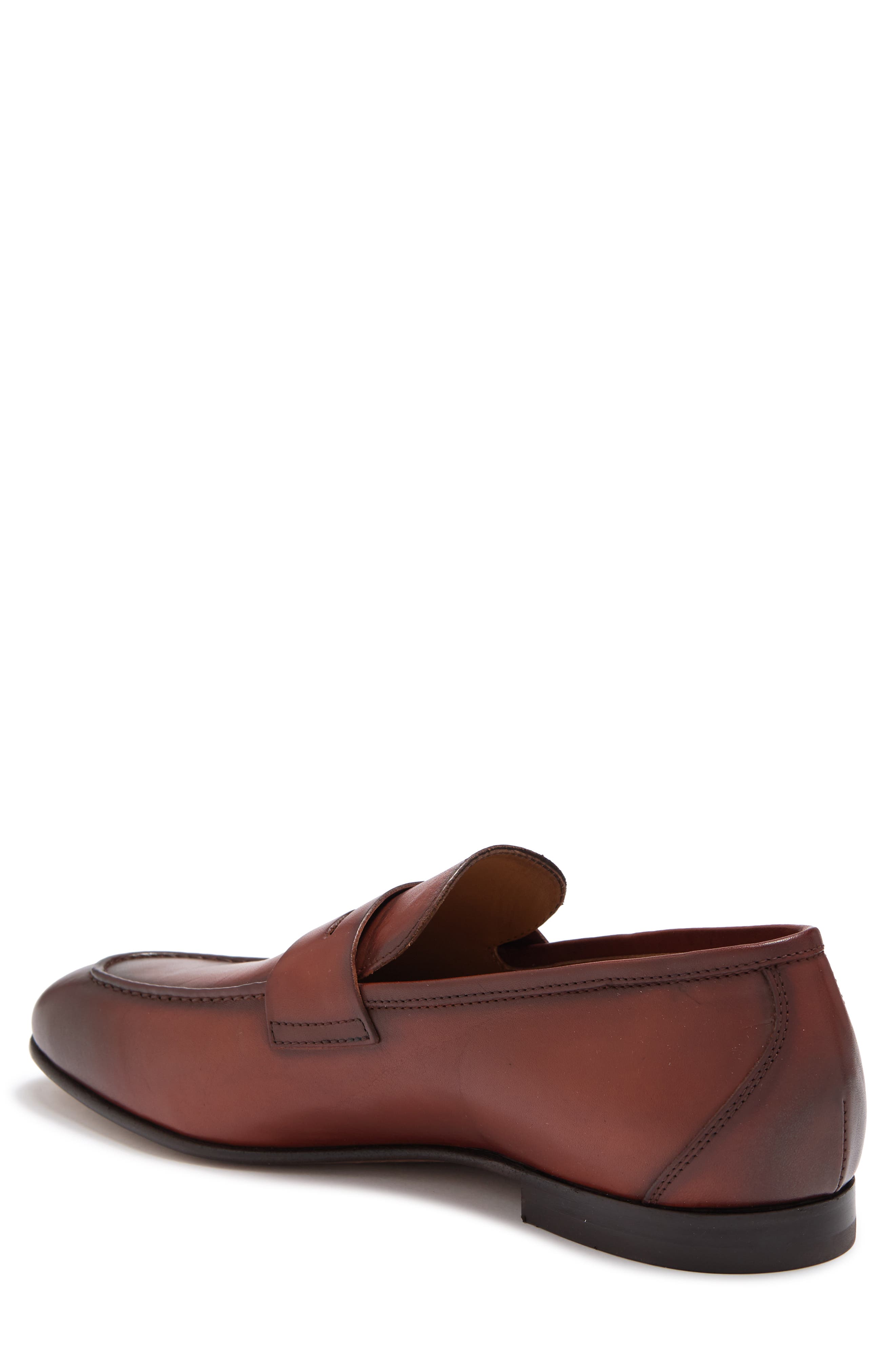 ANTONIO MAURIZI Leather Penny Loafer, Alternate, color, 
