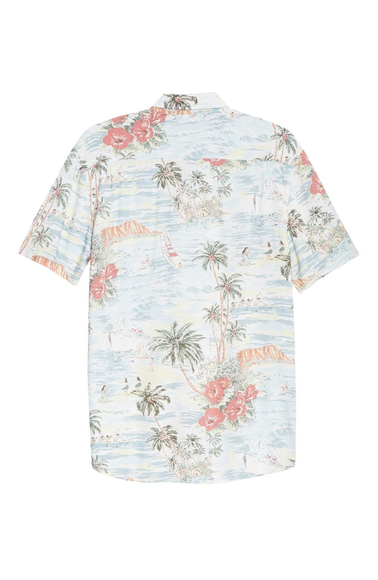 Faherty Kona Print Short Sleeve Button-Up Aloha Shirt, Alternate, color, 