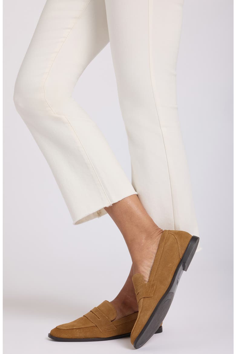 Billie Mini High Waist Fray Hem Ankle Bootcut Jeans, Alternate, color, VINTAGE WHITE