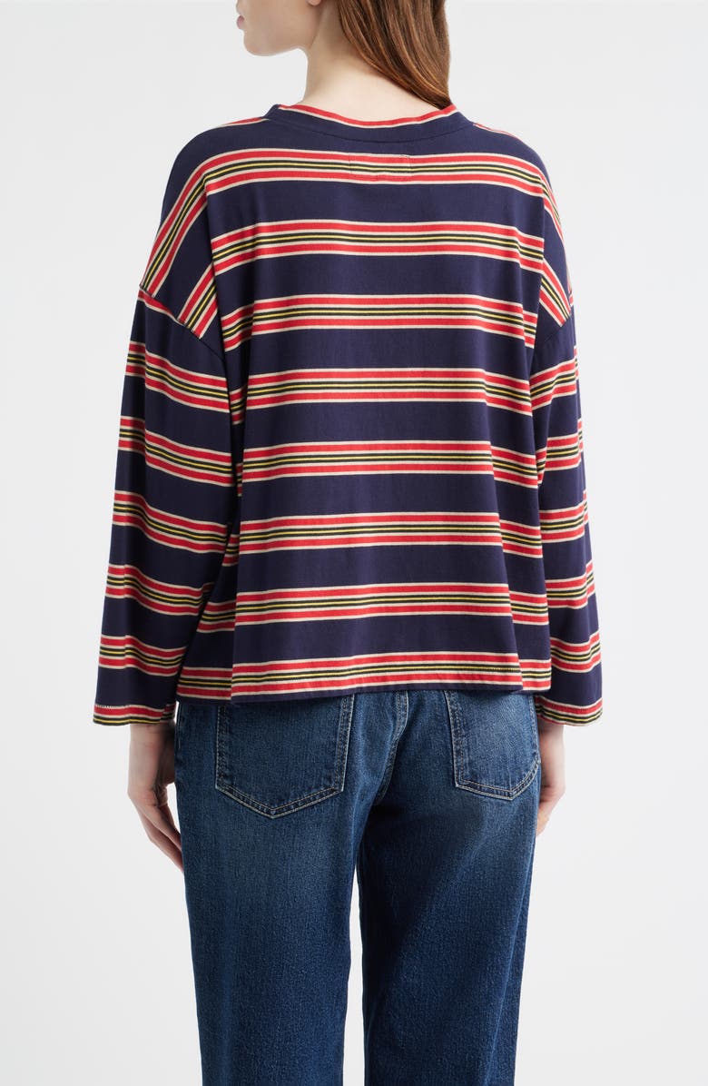 THE GREAT. Field Stripe Relaxed Fit Cotton T-Shirt, Alternate, color, Scout Stripe