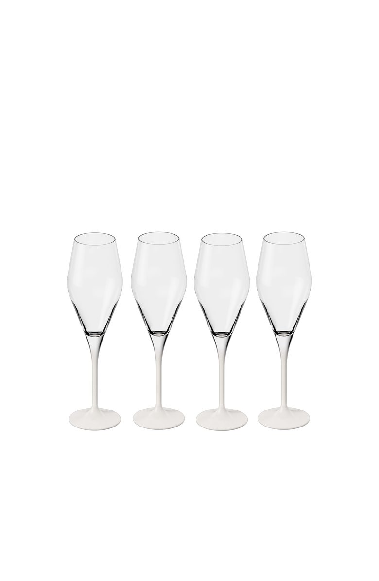 Villeroy & Boch Manufacture Rock Blanc Flute Set of 4, Main, color, White
