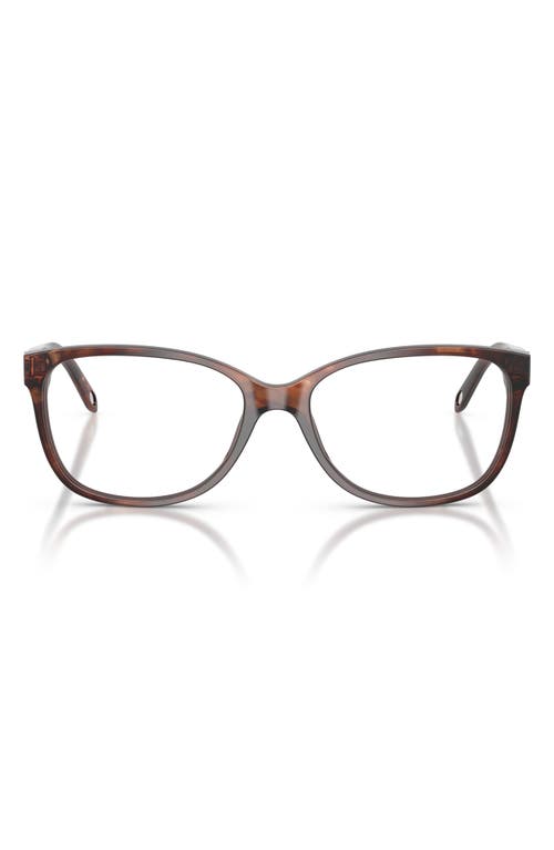 Tiffany & Co . 52mm Square Optical Glasses In Spotted Brown/demo Lens