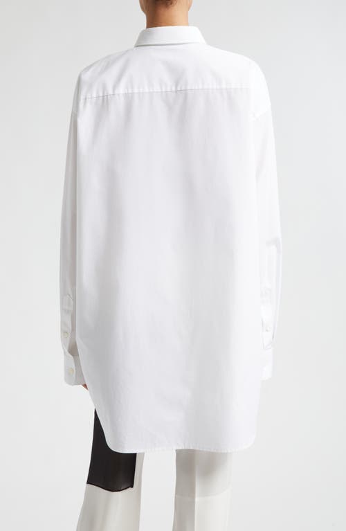 Helmut Lang Oversize Poplin Button-up Shirt In White/fuchsia