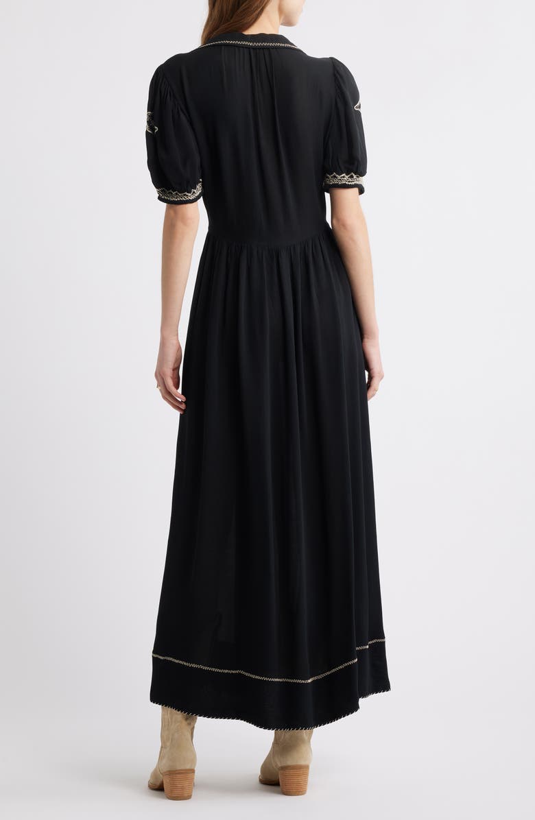 THE GREAT. The Elysian Floral Embroidered Georgette Maxi Dress, Alternate, color, 