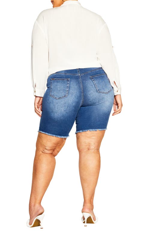 City Chic Tropical Tie Hem Button-up Shirt In White