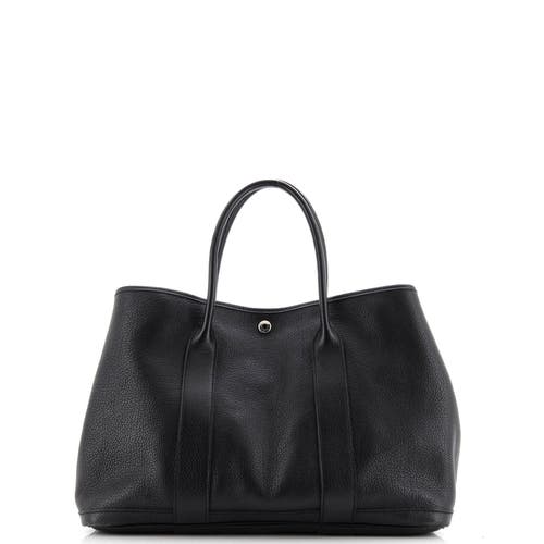 Pre-owned Hermes  Hermes Garden Party Tote Leather 36 In Black