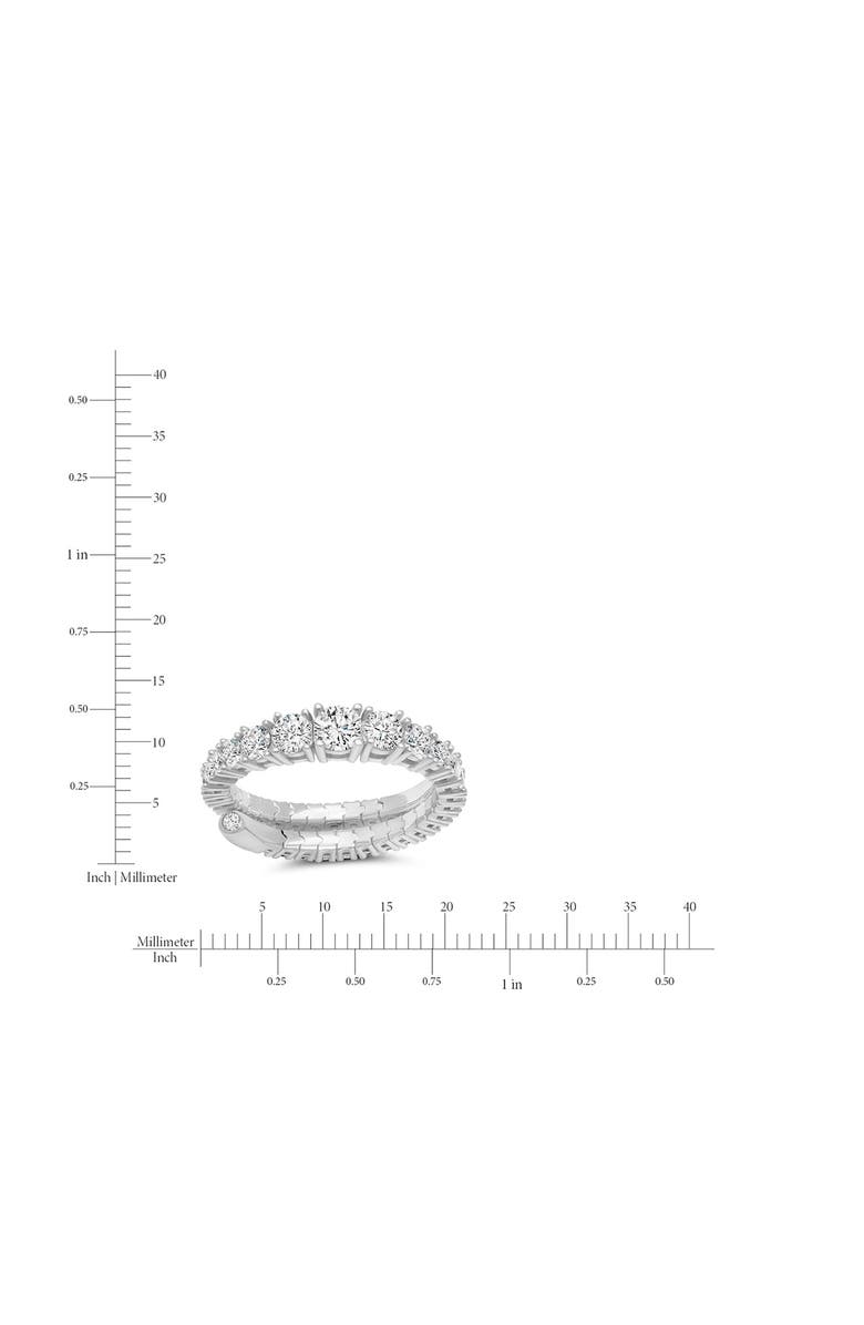 Crislu Graduated Adjustable Cubic Zirconia Ring, Alternate, color, Pure Platinum/ Clear Stone