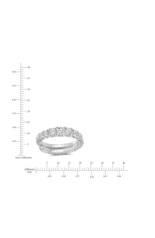 Crislu Graduated Adjustable Cubic Zirconia Ring In Metallic