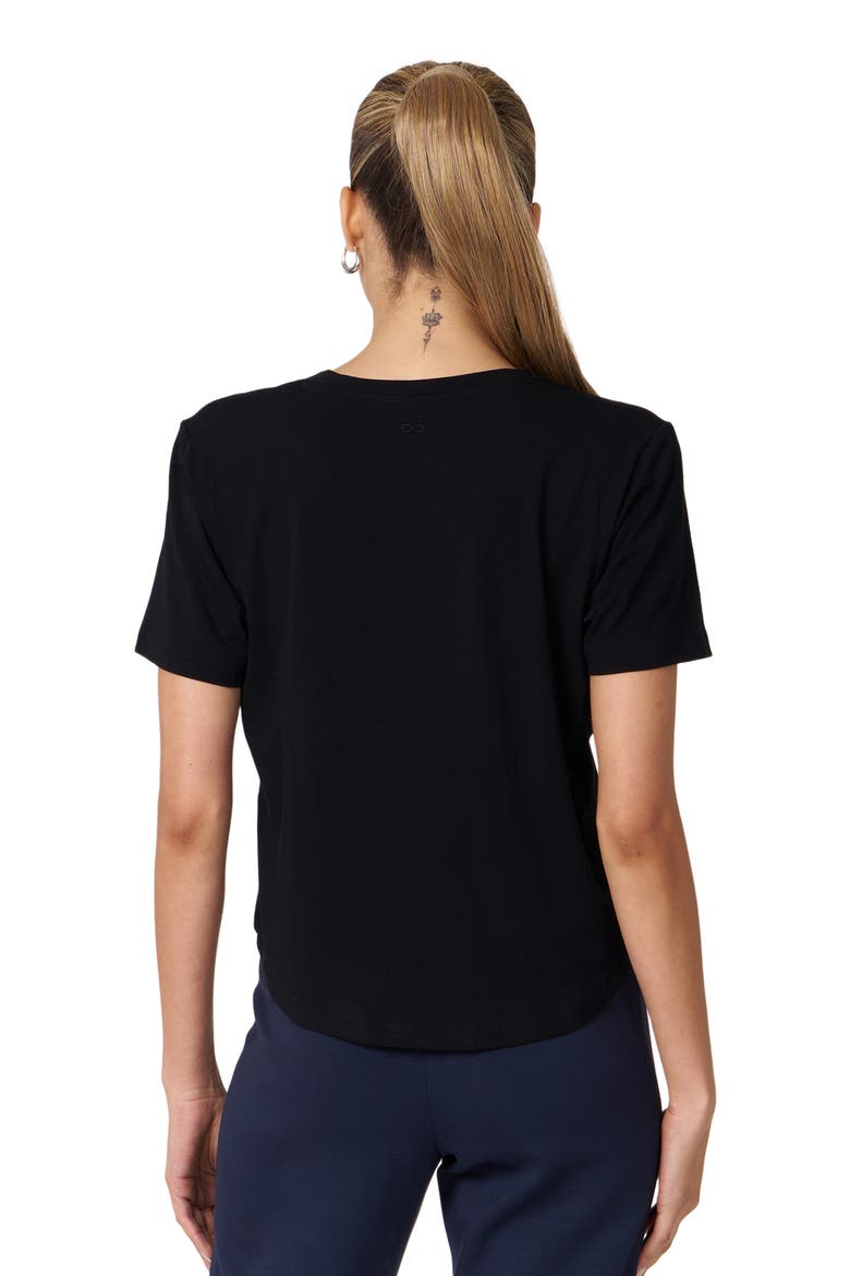 Rebody Essentials V Neck Short Sleeve Top, Alternate, color, Black