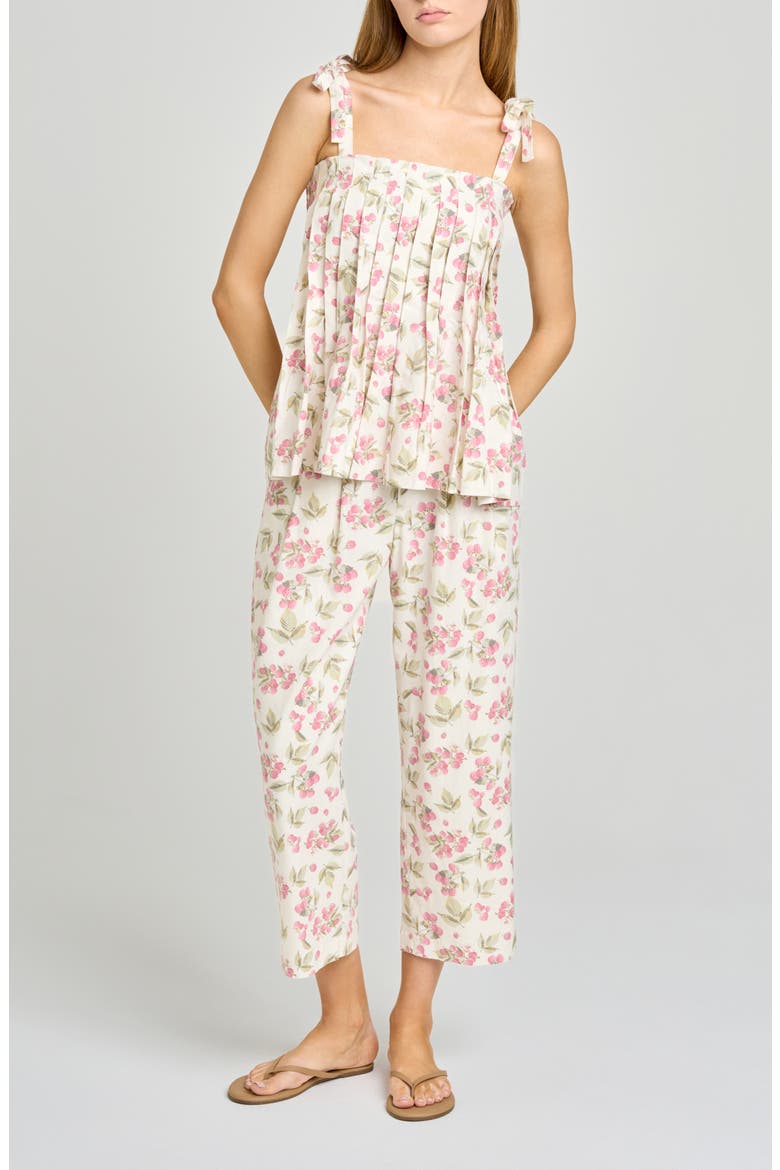 Stevie Floral Linen Blend Top, Alternate, color, GARDEN RASPBERRY