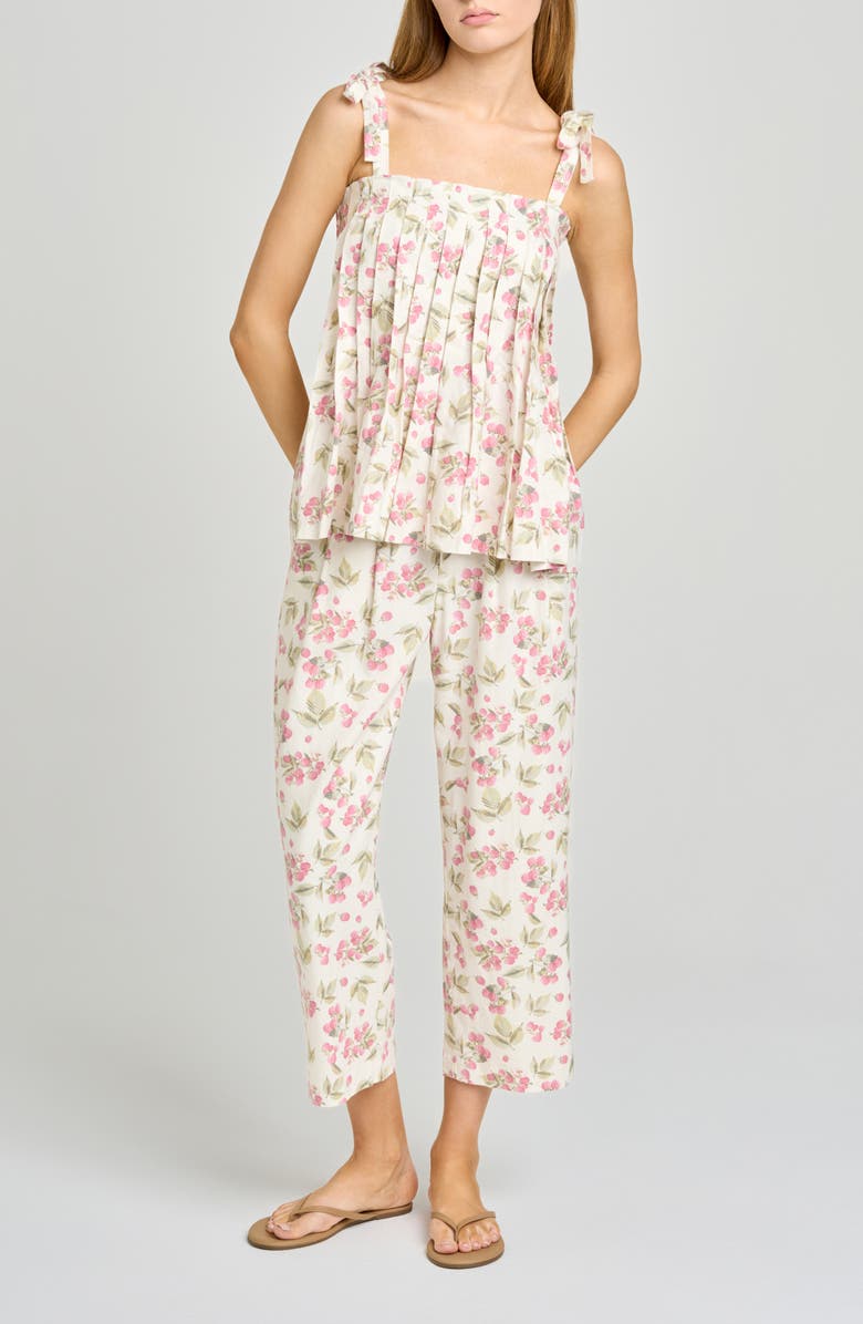 WAYF Stevie Floral Linen Blend Top, Alternate, color, Garden Raspberry