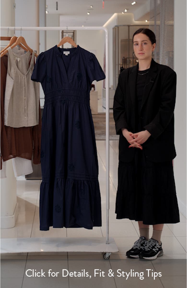 Floral Embroidered Flounce Hem Cotton Maxi Dress, sales video thumbnail