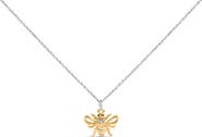 Haus of Brilliance 14K Yellow Gold Plated Sterling Silver Diamond Accent Bee Pendant Necklace