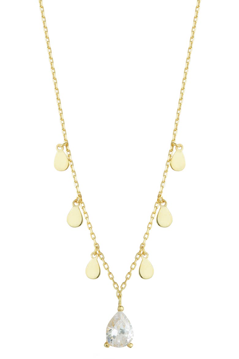 Cubic Zirconia Charm Necklace, Main, color, GOLD