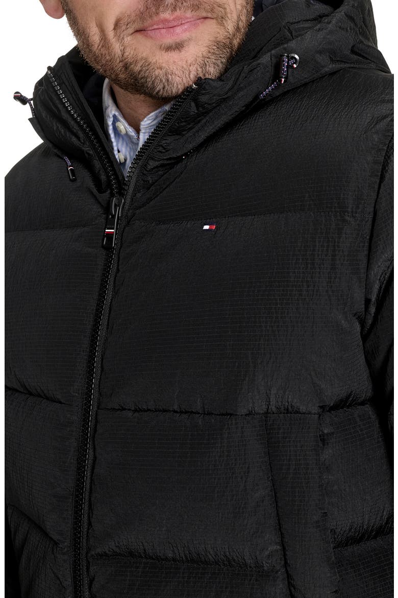 Hooded Snorkel Puffer Jacket, Alternate, color, BLACK