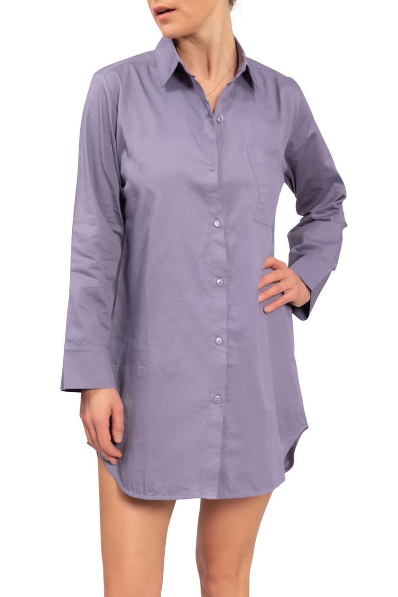 Rick Cotton Sleep Shirt, Main, color, VIOLET