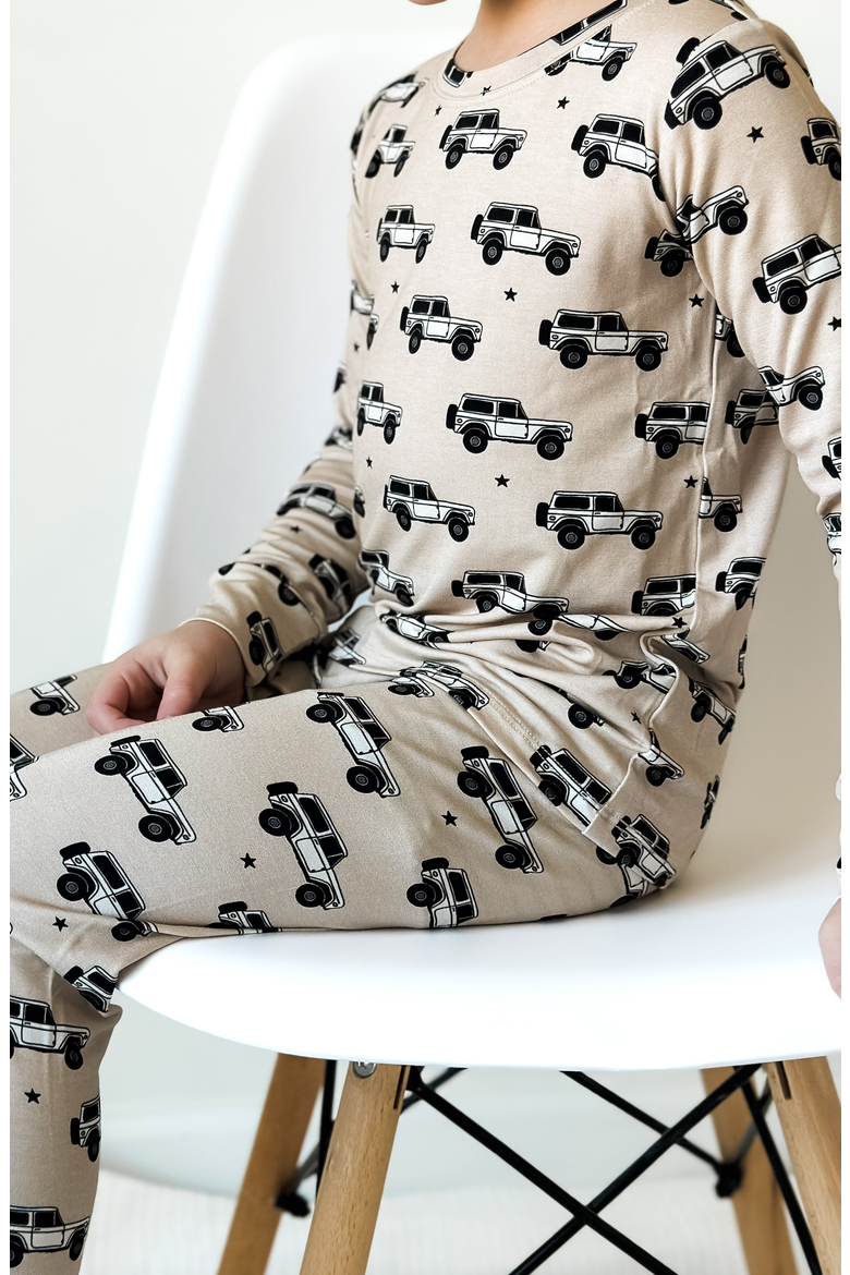 Vintage 4x4 Pajamas - Two Piece Set, Alternate, color, Car And Star Print
