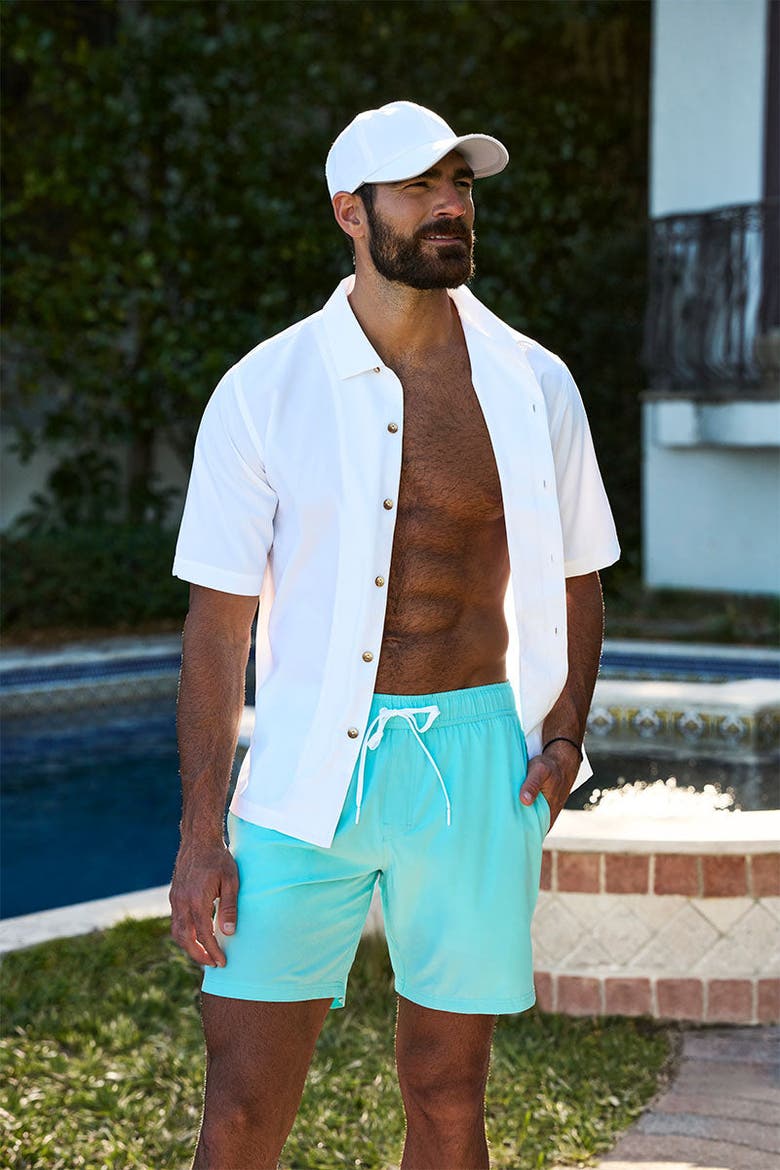 Men's Kahuna Swim Shorts 7 1/2", UPF 50+ Sun Protection, Alternate, color, Coolibar Blue
