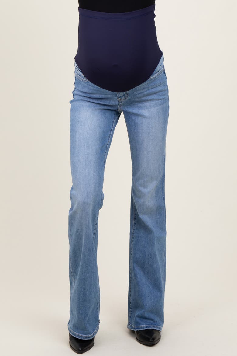 Vintage Wash Flare Maternity Jeans, Alternate, color, Light Blue
