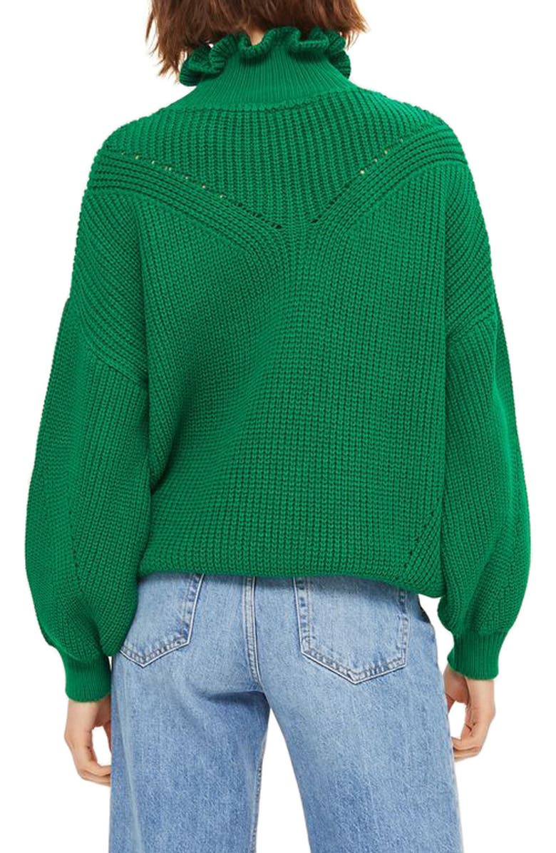 Topshop Frill Neck Sweater, Alternate, color, 