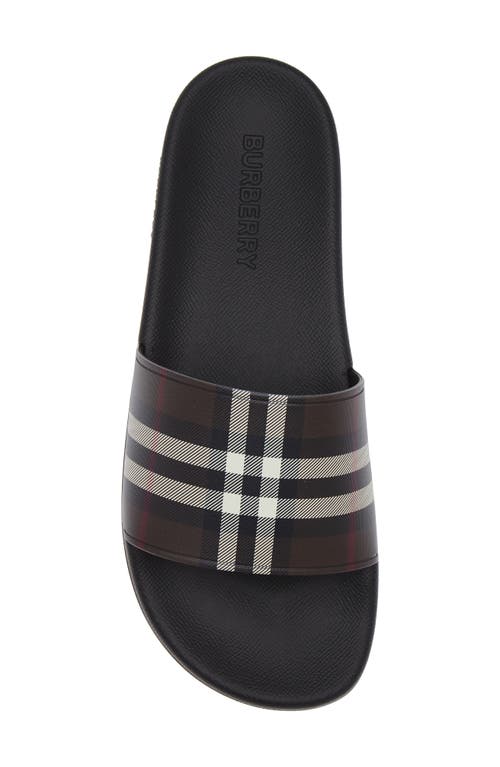 Burberry Furley Check Slide Sandal In Black
