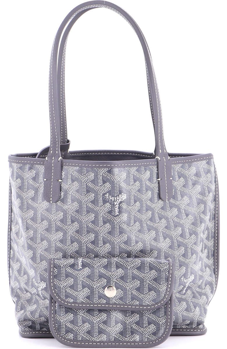 Pre-Owned Goyard Anjou Reversible Tote Coated Canvas Mini, Alternate, color, Gray