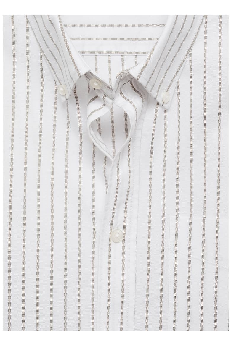 Kodak Stripe Regular Fit Poplin Button-Down Shirt, Alternate, color, WHITE