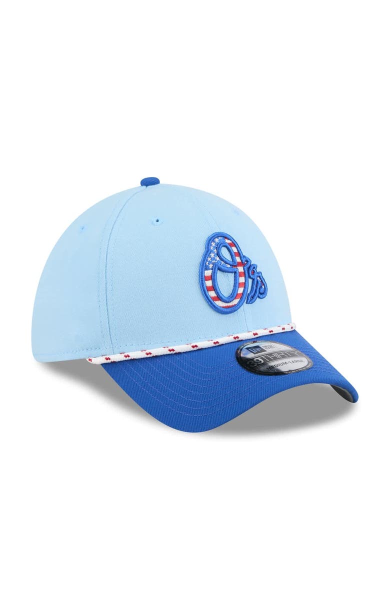 New Era Men's New Era Light Blue/Blue Baltimore Orioles 2025 Fourth of July 39THIRTY Flex Hat, Alternate, color, 