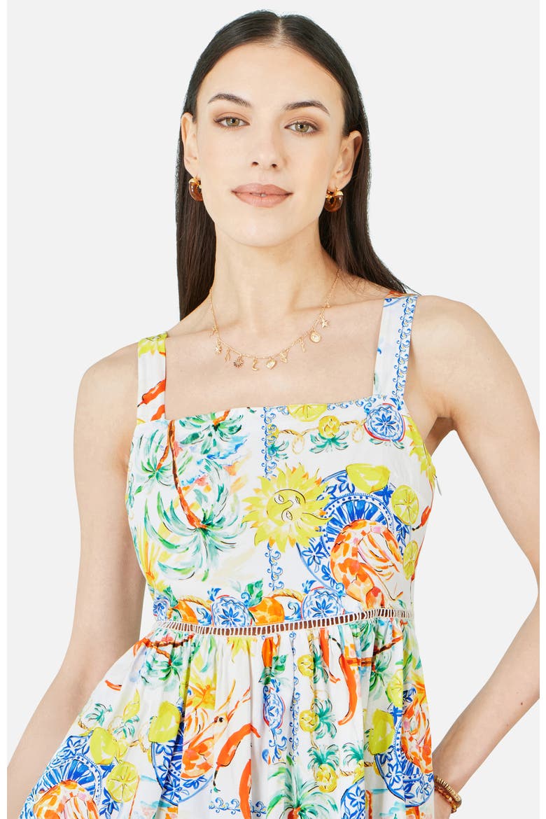 Print Cotton Midi Sun Dress, Alternate, color, Multi